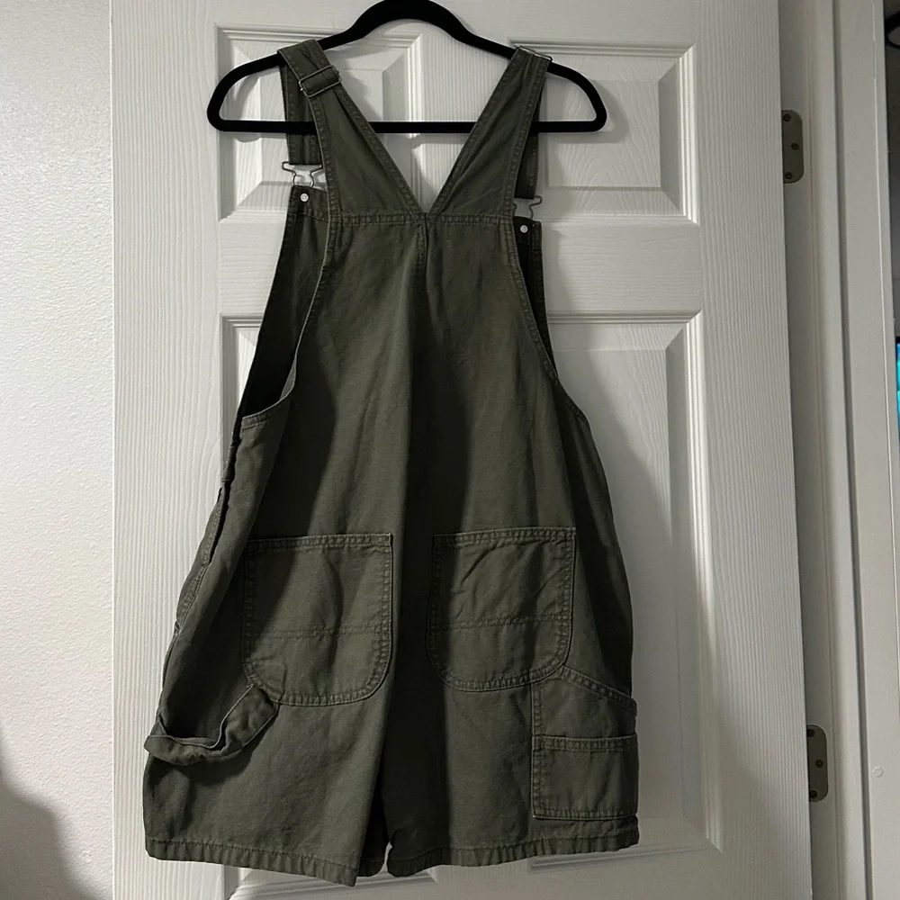 Cotton On Utility Canvas Overall Shorts Size 10